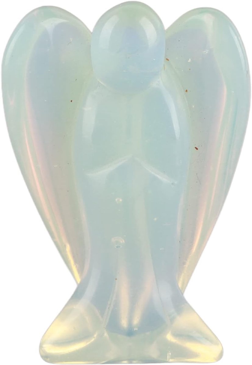 SnelShoppen - Garosa Crystal Energy Chakra Reiki Healing Mini Figuur Standbeeld Engel met Vleugels - Opal Desk Decoratie voor Thuis, Chakra Balanceren