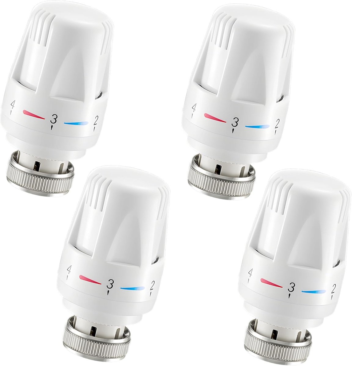 SnelShoppen - Heater Thermostat M30 x 1.5 - Radiator Thermostat met Precisie Temperatuurcontrole en Frostbescherming - Pack van 4 voor Thuis en Kantoo