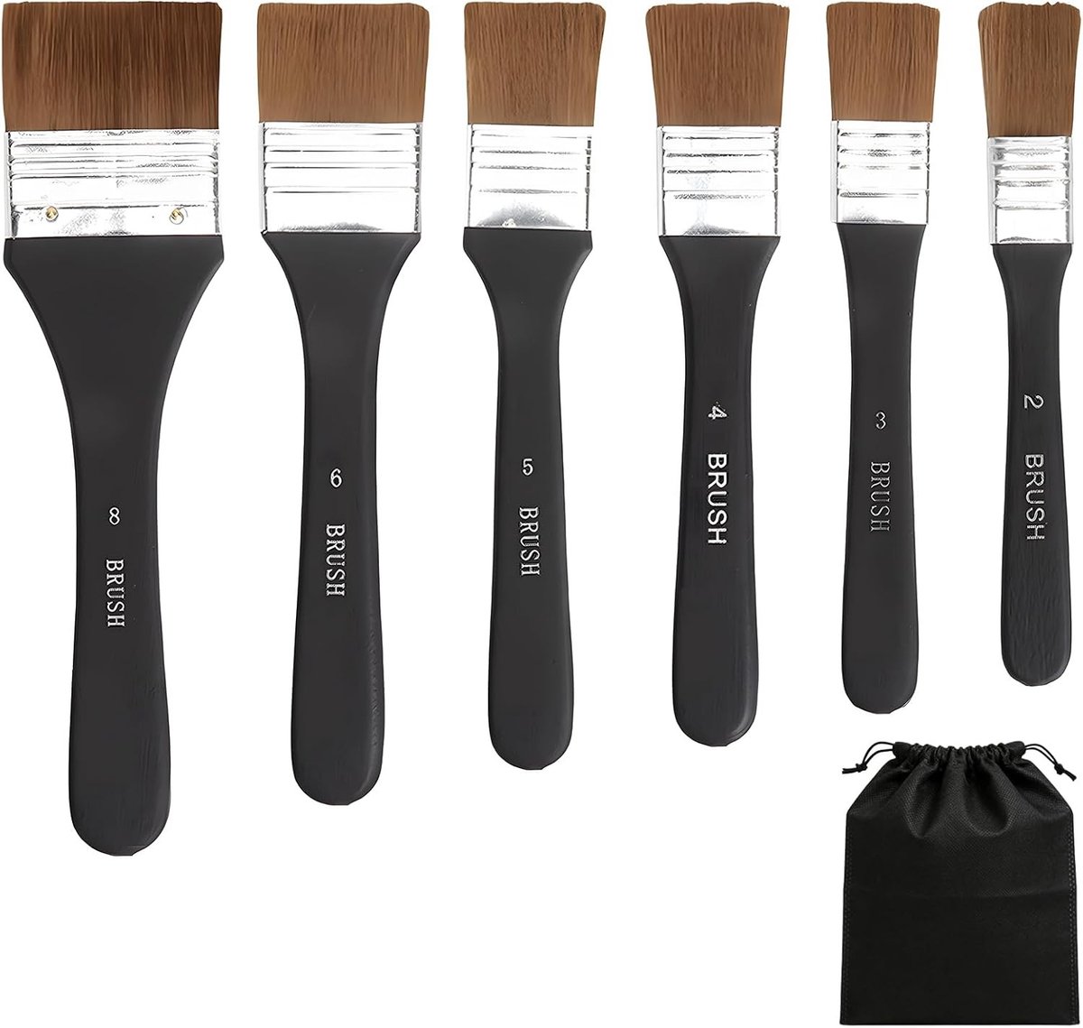 Aquarel en Acryl Platte Kwasten - Set van 1 - Nylon Borstel - Voor Schilderen met Aquarel en Acryl