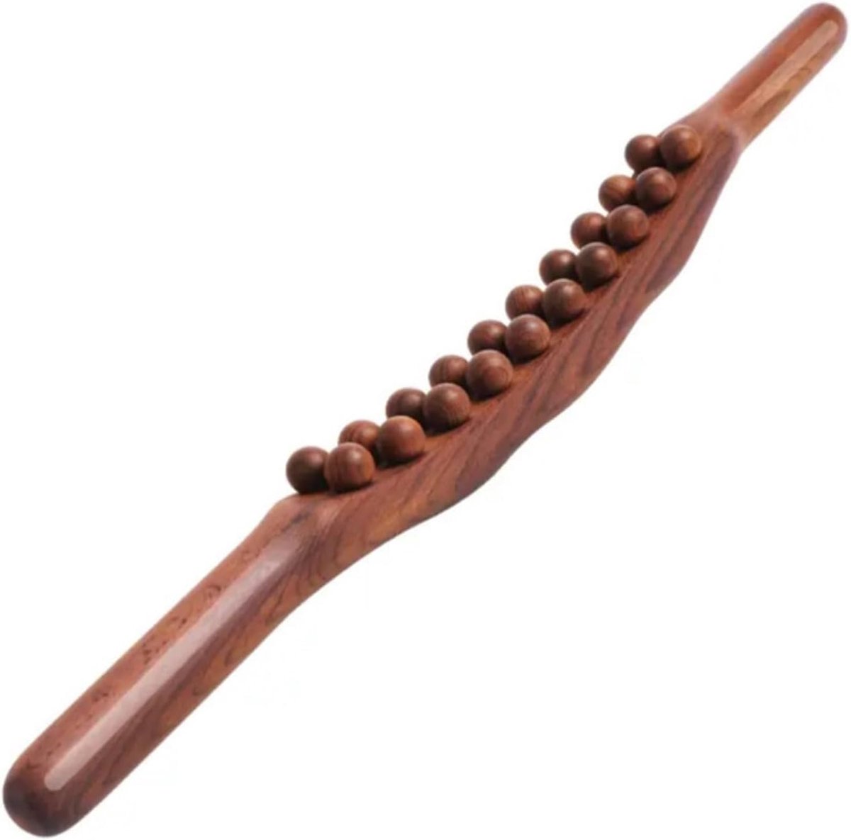 Gua Sha Wooden Stick with 20 Wooden Beads, Lymphatic Drainage Massager Muscle Relaxation Neck Back Abdominal Legs Arm - ShopVlot