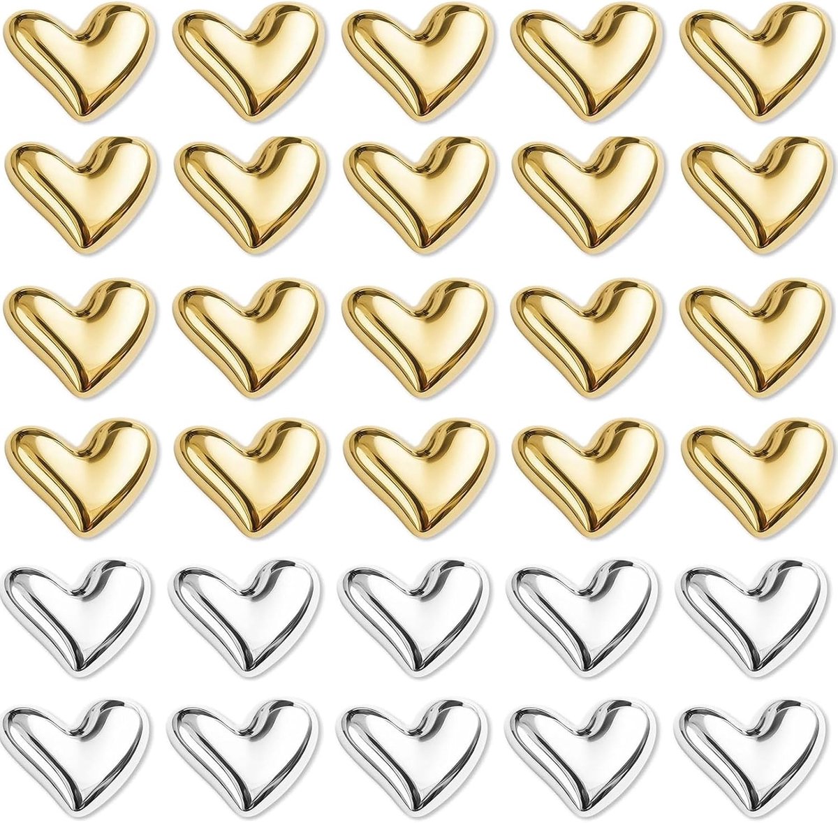 30Pcs Heart Shaped Fridge Magnets Electroplating Process Refrigerator Magnets Heart Shaped Decorative Fridge Magnets - ShopVlot