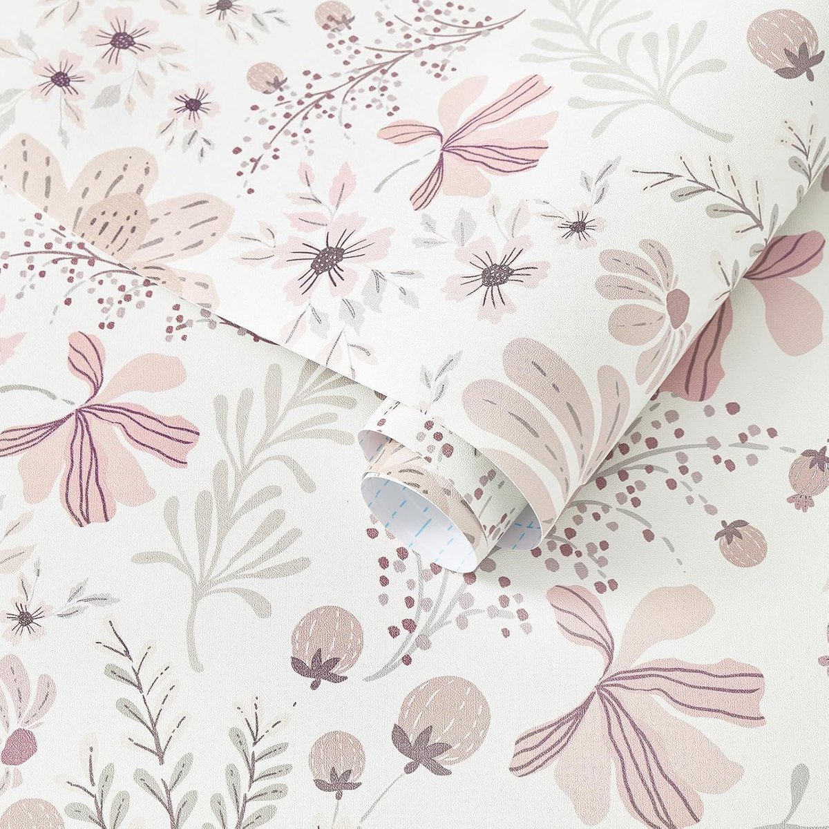 CiCiwind Zelfklevend behang, roze, 44 x 300 cm, bloemenbladeren, vinyl, plakfolie, waterdicht, voor meisjeskamer - ShopVlot
