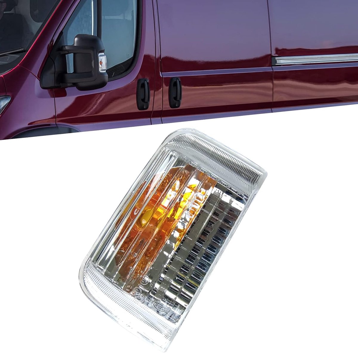 Wing Rearview Mirror Turn Signal Indicator Compatible with 2006-2019 Citroen Jumper Relay, Peugeot Boxer, Fiat Ducato - ShopVlot