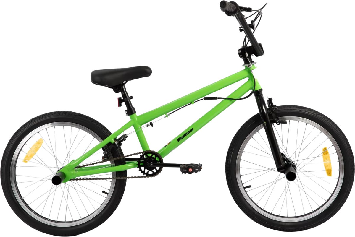 Freestyle BMX-fiets – Voor kinderen – Beginners tot geavanceerde rijders, met 360 graden gyro en 4 haringen – Green-20 Inch
