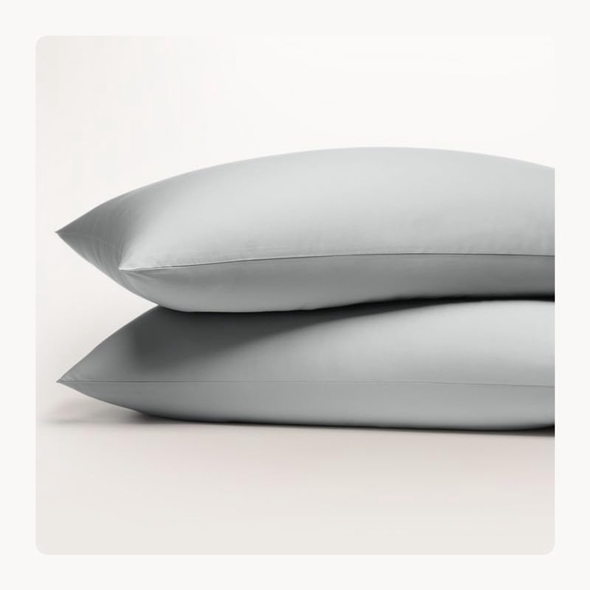 Satin cushion cover, 50 x 70 cm, grey blue (set of 2), 100% organic cotton, Oeko-Tex, pillowcase, soft and breathable - ShopVlot
