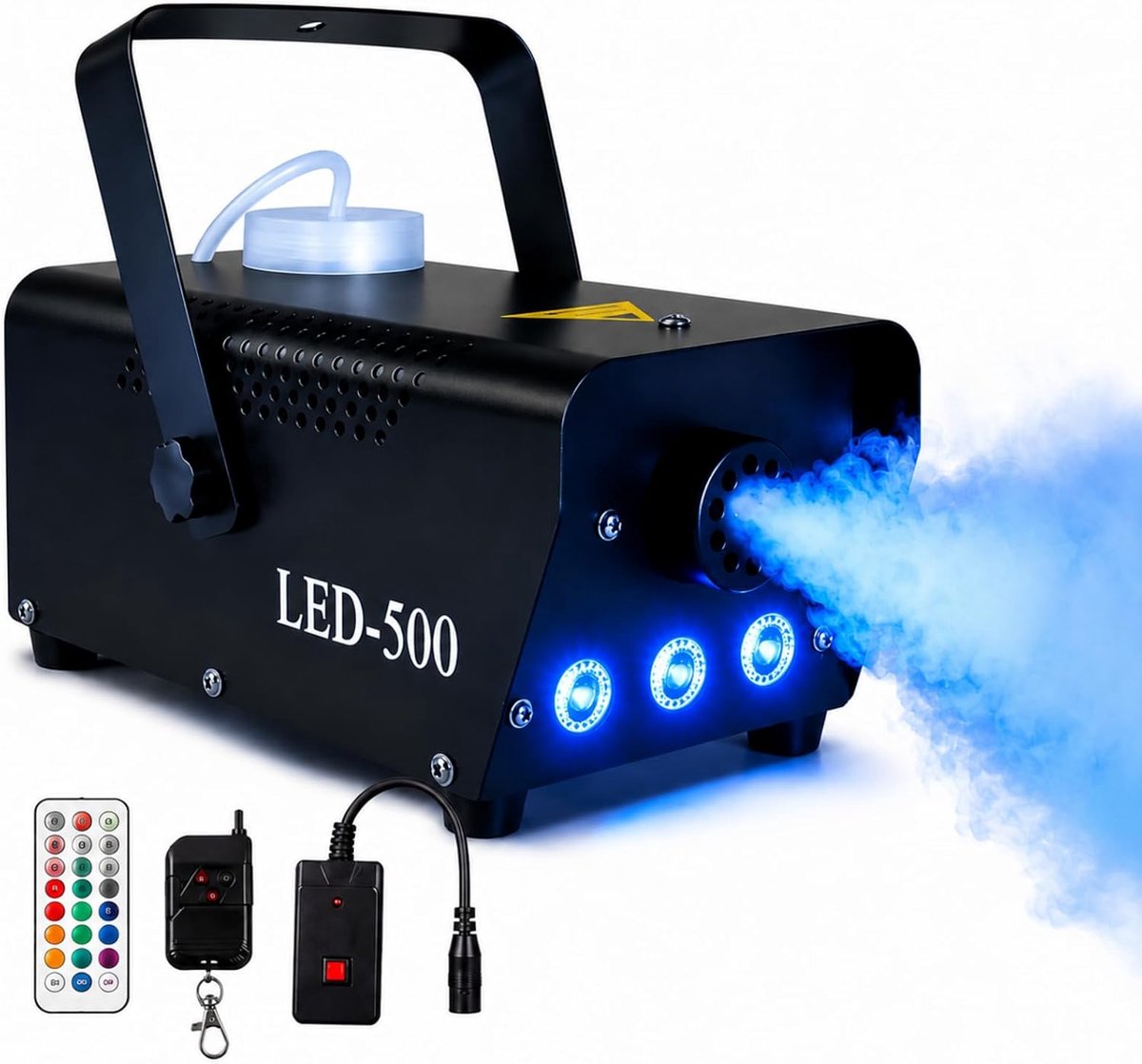 Mini Fog Machine, 500 W with RGB LED and 2 Remote Controls, 300 ml Tank, Automatic Permanent Mist, Wireless for Party - ShopVlot