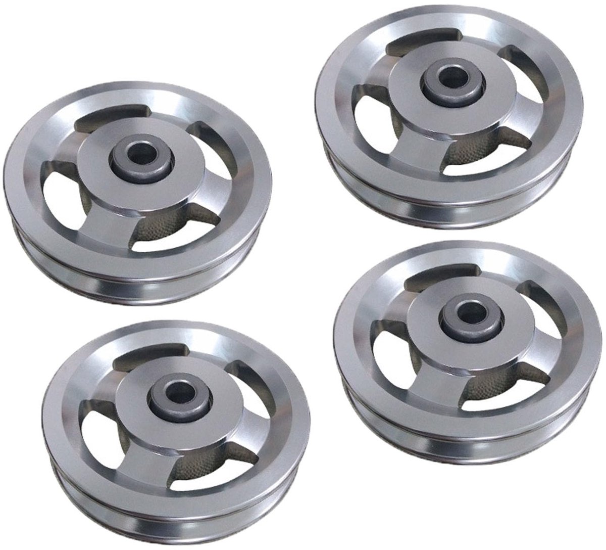 4 Pcs Gym Belt Pulleys 88mm Aluminum Alloy Steel Cable Reel Fitness Accessories for Garage Doors - ShopVlot