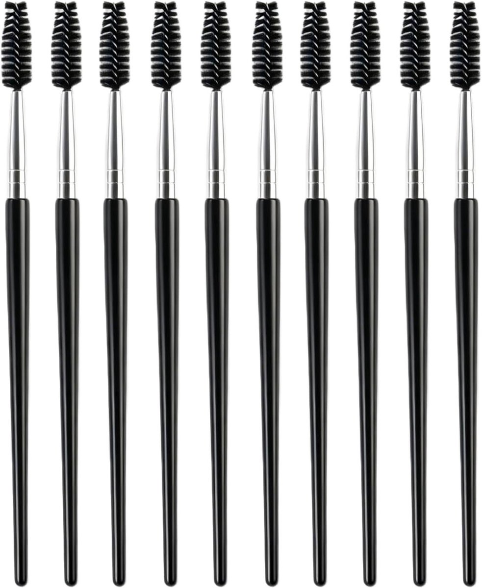Professionele wimper- en wenkbrauwborstels, 10 herbruikbare applicators voor make-up, verlenging, verhoging en verzorging thuis of in de salon
