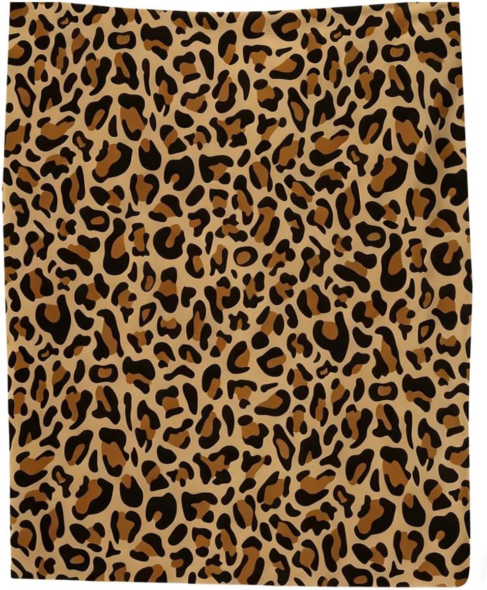 Leopard Print Blanket, Leopard Blanket Plaid, Plush Fleece Blanket Cartoon Anime Quilt Bedspread Perfect for Home - ShopVlot