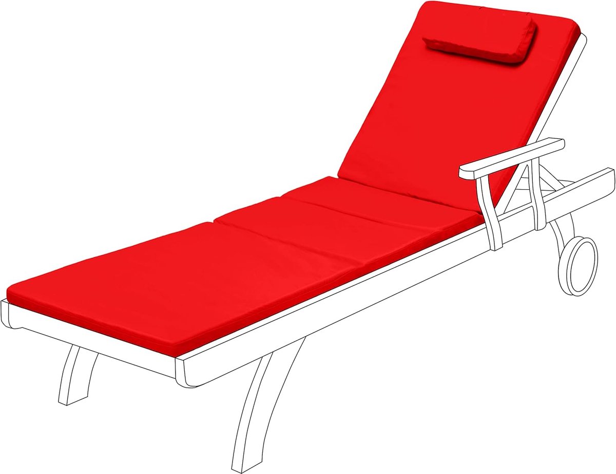 Gardenista Replacement Cushion for Sun Lounger, Garden Chair, Patio Furniture, Hypoallergenic, Waterproof - ShopVlot