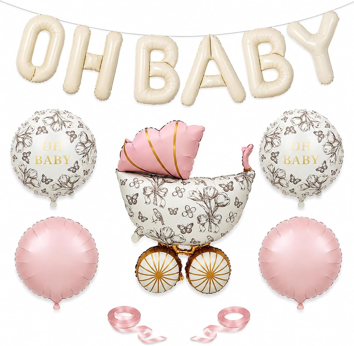 ALEGRE® 11 stuks Oh Baby kinderwagen ballonset - ShopVlot