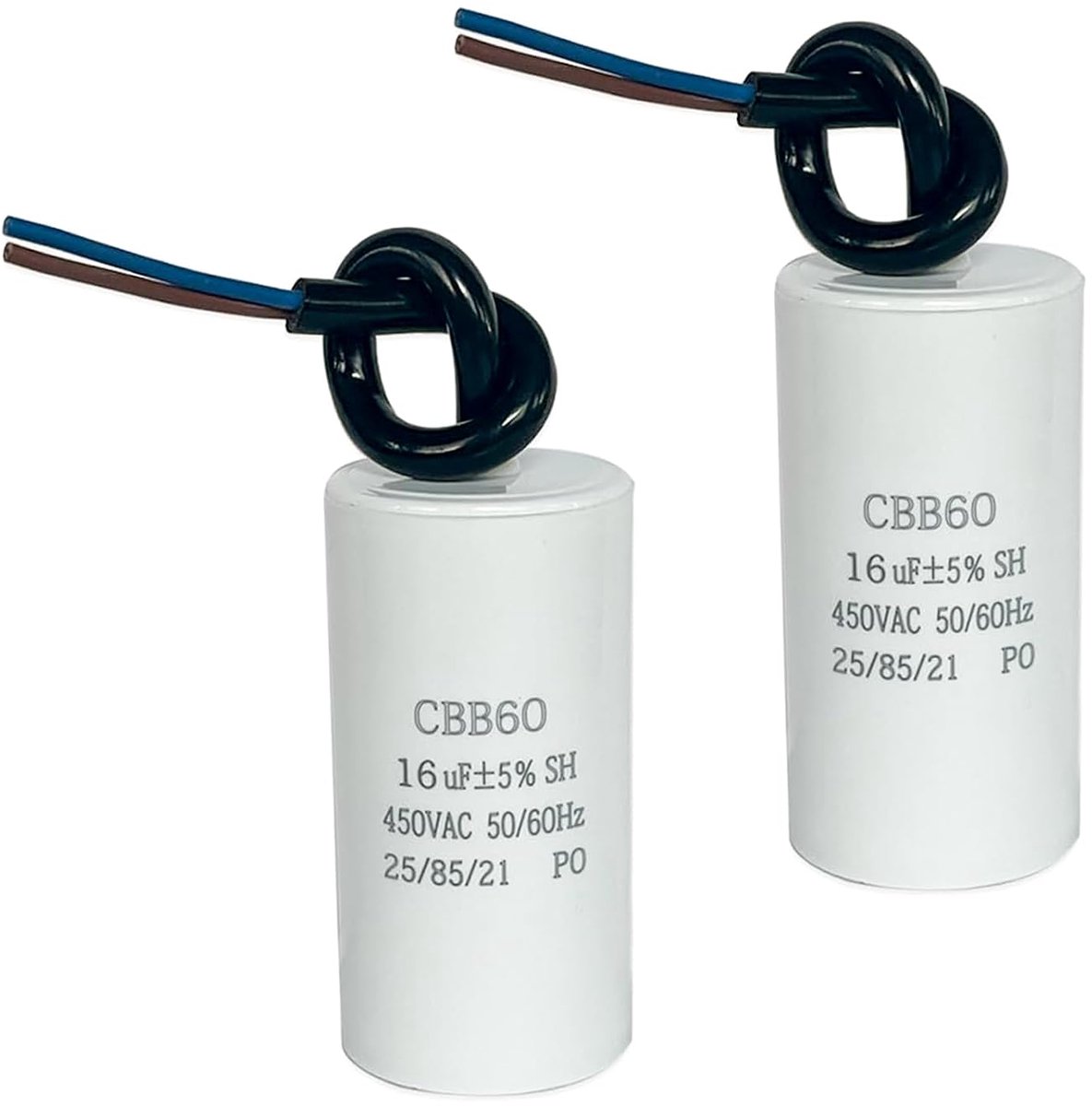 2pcs CBB60 16µF starting capacitor motor 450V 50/60Hz, capacitor CBB60 16uf operation, capacitor suppression, ideal - ShopVlot