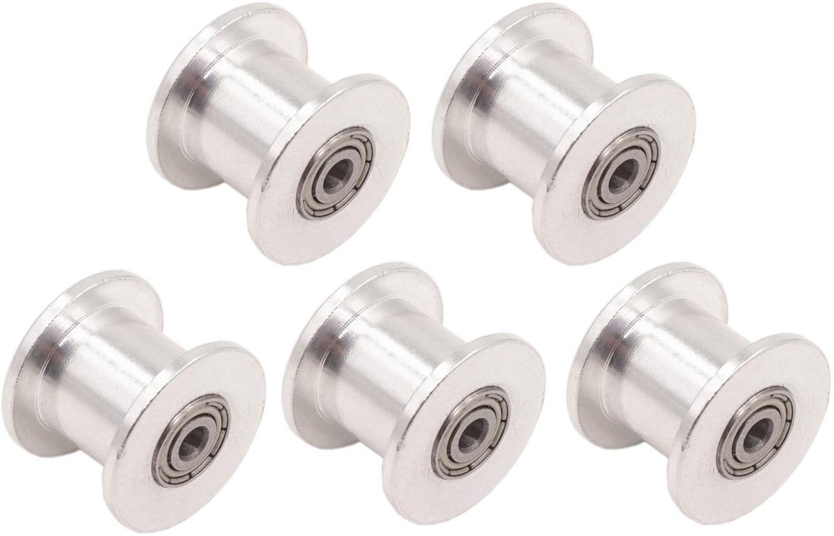 WINSINN GT2 Idler Pulley 20 Toothless 3mm Bore 10mm Width Timing Pulley Wheel Aluminum for 3D Printer (Pack of 5pcs) - ShopVlot