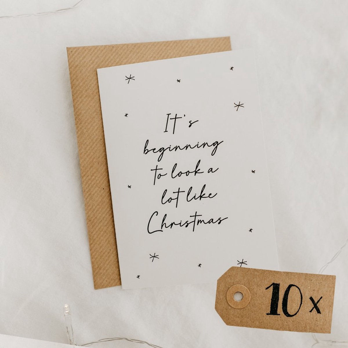 10x hippe kerstkaarten (A6 formaat) - kerst kaarten om te versturen - kaartenset - kaartjes blanco - kaartjes met tekst - luxe kerstkaarten - feestdagenkaarten - kerstkaart - wenskaarten