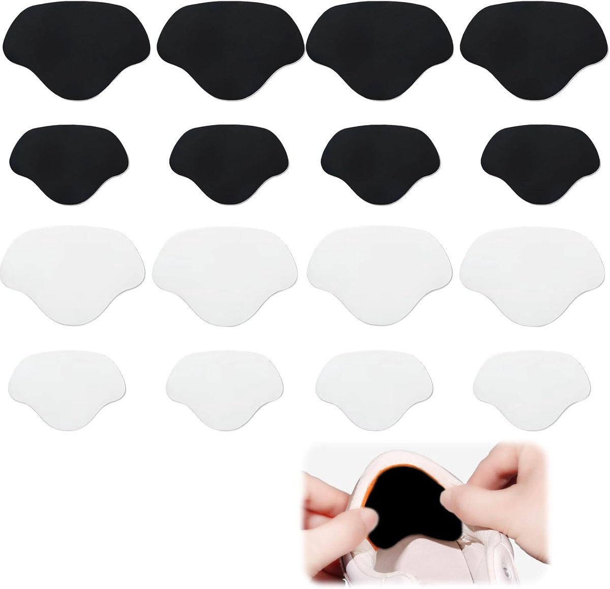 16 stuks hielbescherming voor schoenen, hielkussens, schoenen, hielreparatie, sneaker-reparatiepatches, zelfklevende - ShopVlot