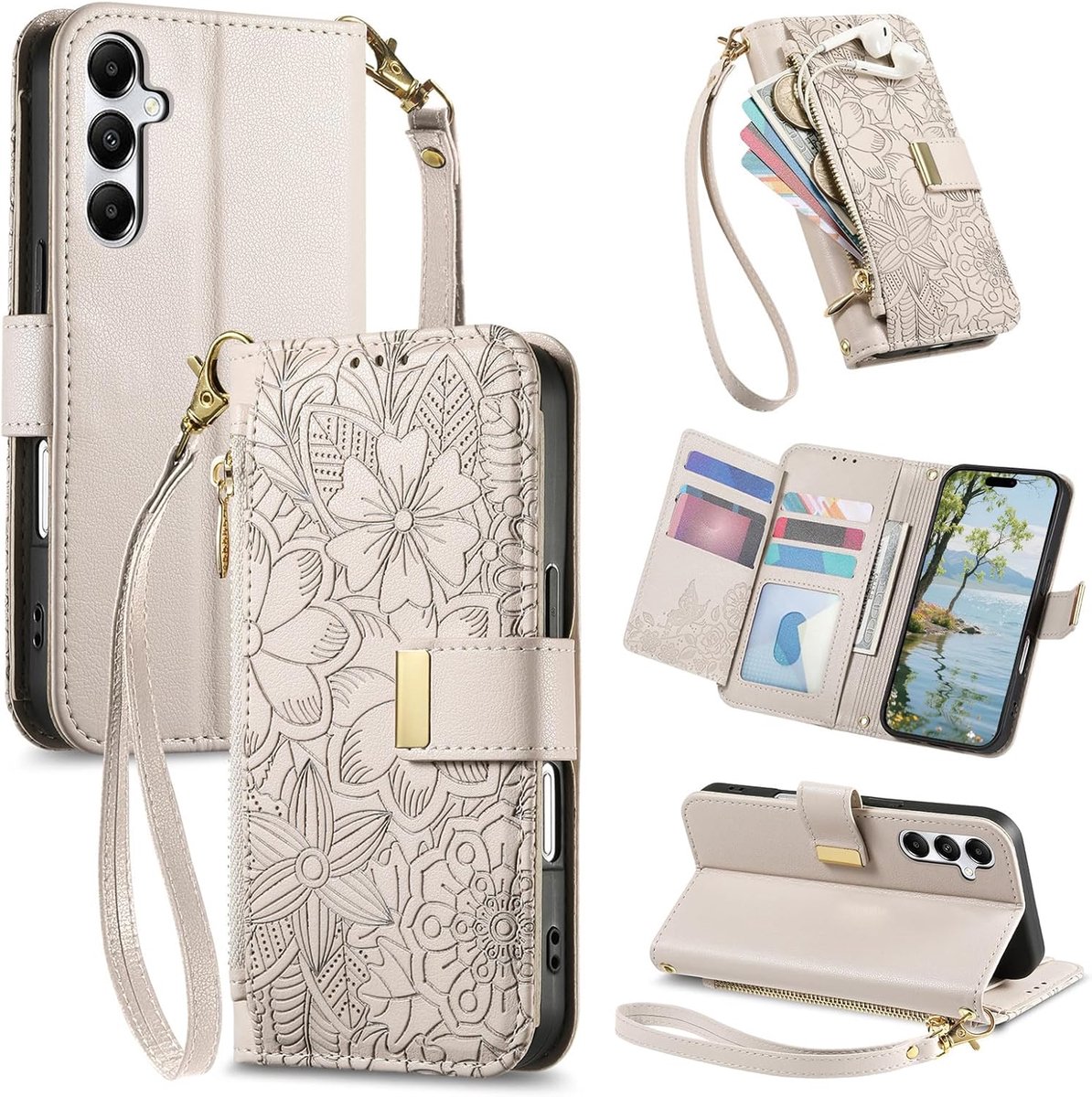 Handyhülle voor Samsung Galaxy A36 PU Leder Klappbar Handytasche Schutzhülle Standfunctie Klapphülle mit Kartenfach - ShopVlot