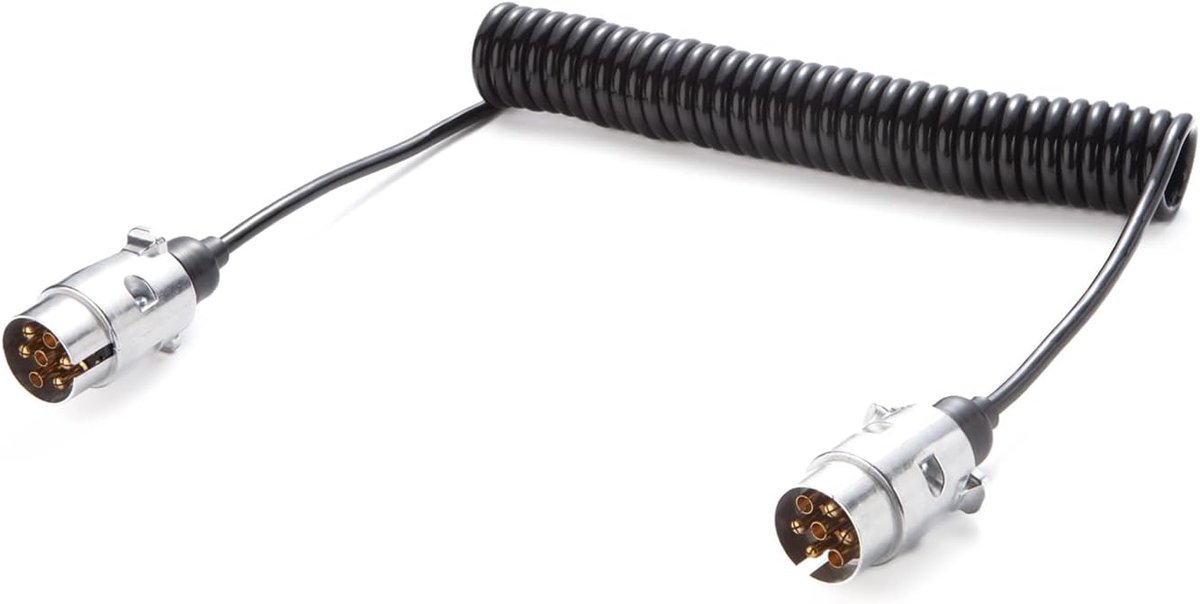 4.7 m Extension Cable, 7-Pole, Trailer, 7-Pole, Extension Cable, Trailer, 12 V, Spiral Extension Trailer, 7-Pin, for - ShopVlot