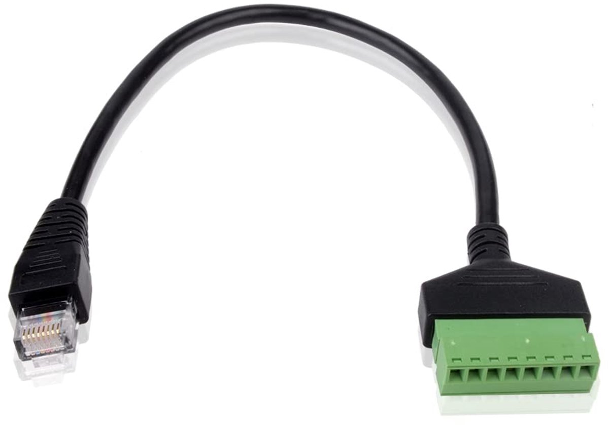 RJ45 to 8 Pin Spring Plug, RJ45 Male Jack to 8 Pin Terminal Block Adapter Cable, RJ45 Terminal Block Terminal Plug - ShopVlot