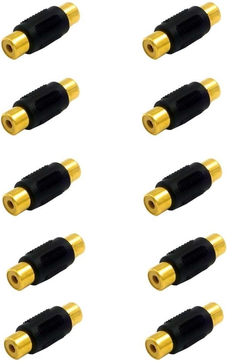10x RCA Coupling Adapter Gender Changer AV Audio Cable Female Plug Converter - ShopVlot