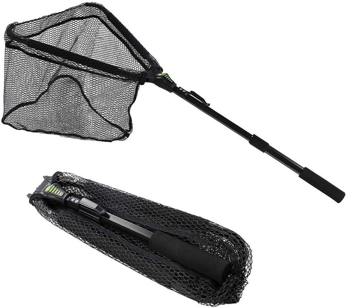 Croch landing net with telescopic rod handle and rubberized coated nylon net - ShopVlot