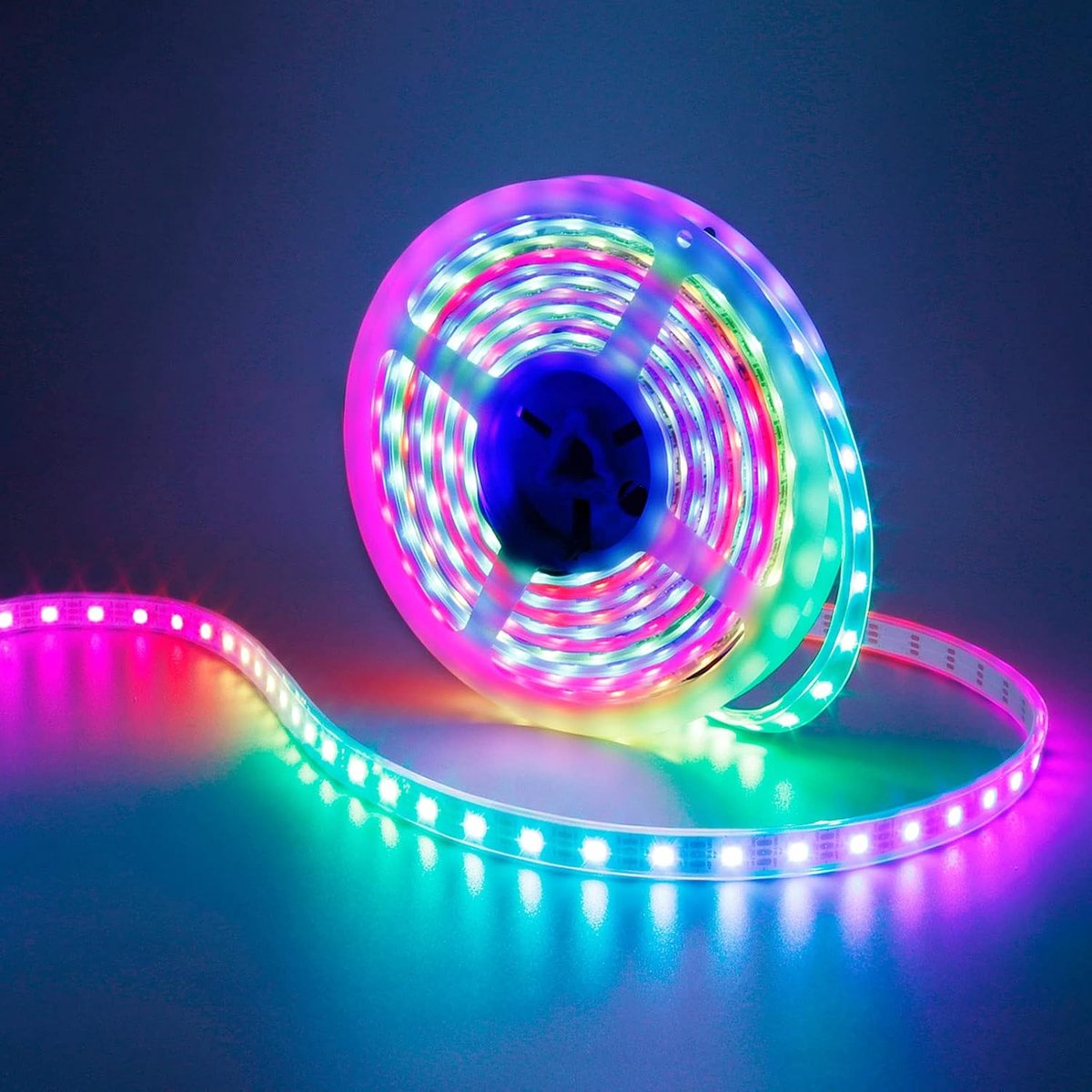 GOMING 5V WS2812B Addressable SMD5050 LED Strip Dream Color 5M 300Pixels IP67 Waterproof White PCB Flexible RGB LED - ShopVlot