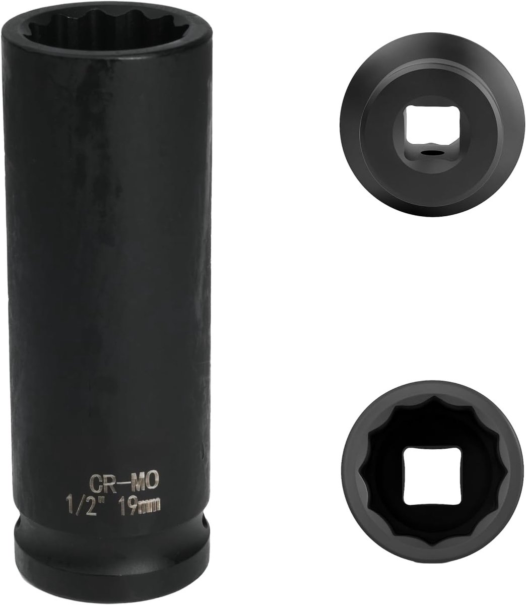 19 mm 1/2 inch 12-side, impact cap 1/2 19 mm chrome-molybdenum steel CR-MO (black) - ShopVlot