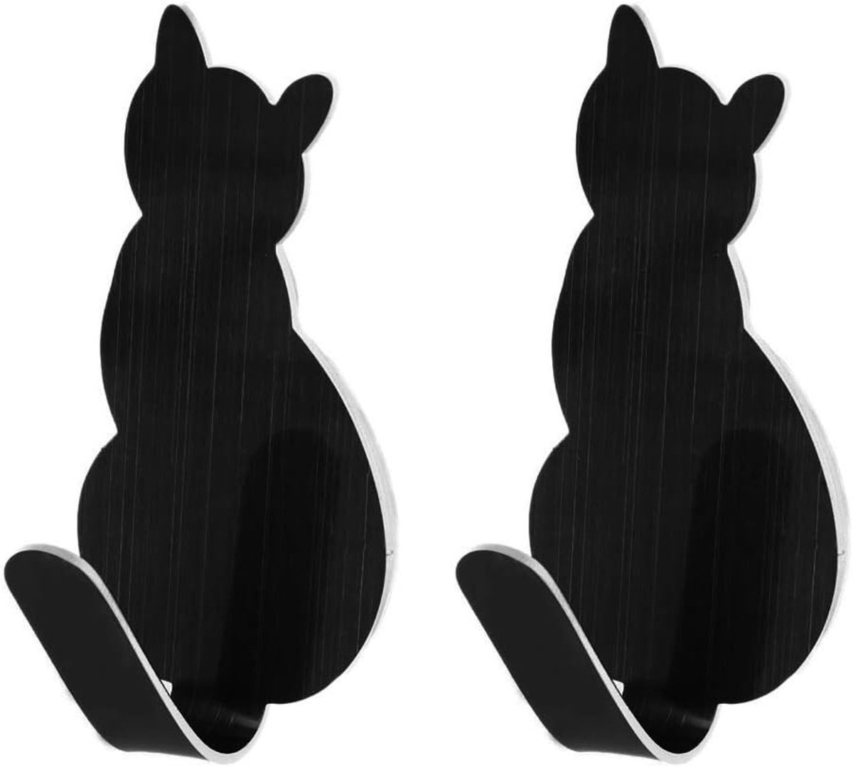 Buwei 2 stuks kat staart vormige decoratieve roestvrijstalen muur deur kleding jas sleutel hanger haak rek - ShopVlot