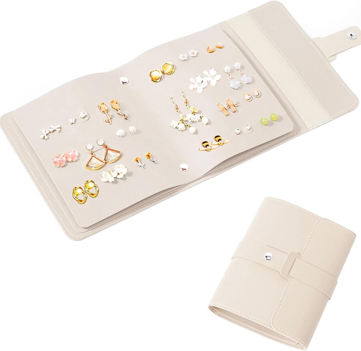 Jewelry Box, Portable Jewellery Box, Small Travel Jewelry Box, Book Shaped Earring Bag, Organizer Box for Rings - ShopVlot