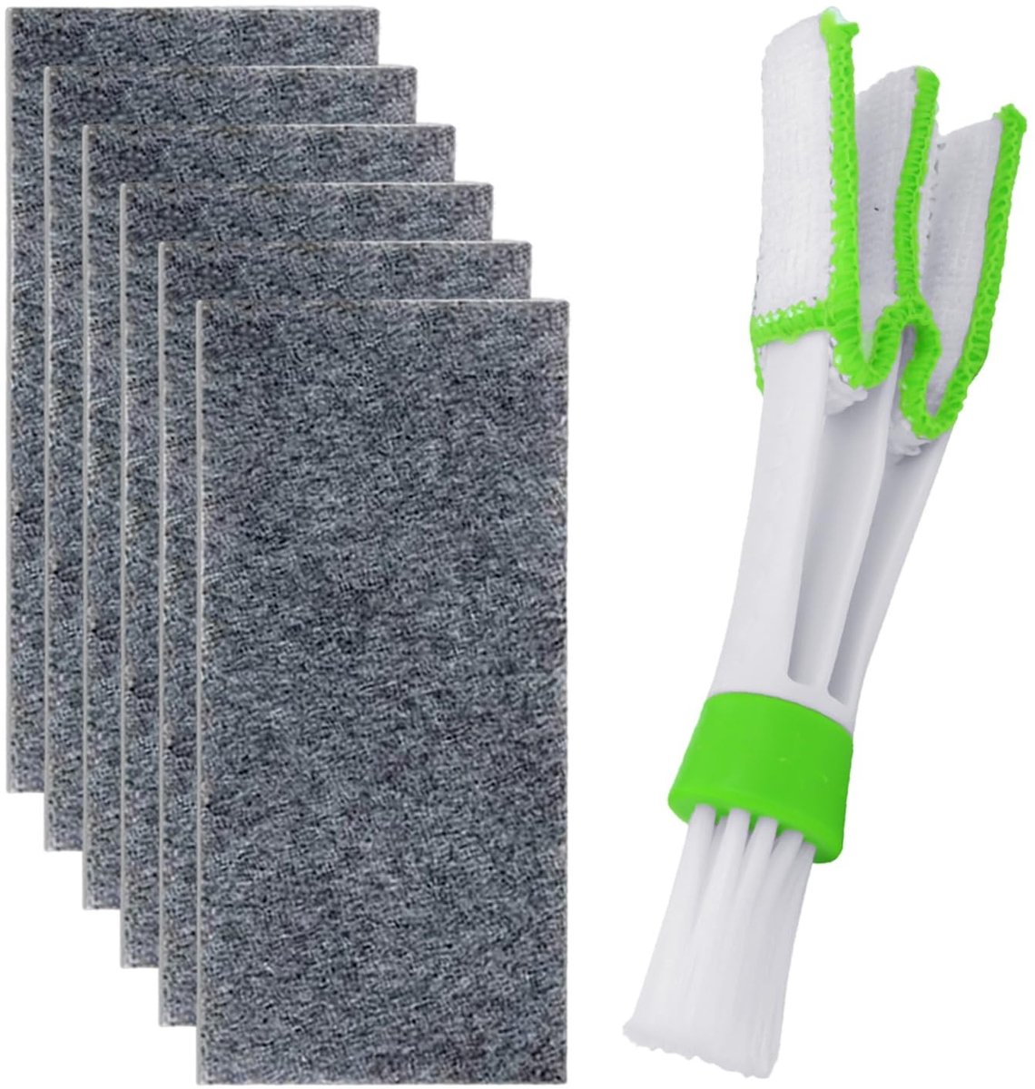 Solidchoice - 6 Stuks Auto Krasreinigingsdoekjes met Dubbelzijdige Borstel