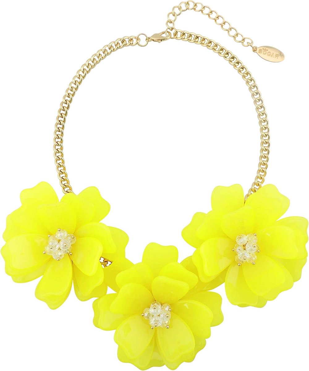 BOCAR Statement Flower Necklace Handmade Bib Collar Jewelry for Women (NK-10454), Metal - ShopVlot