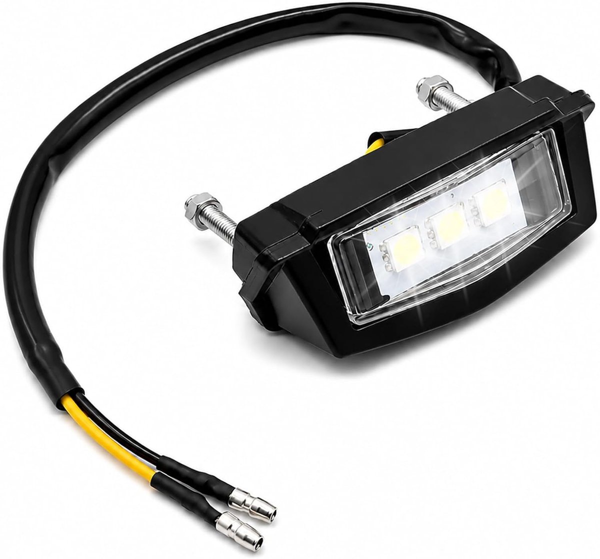 12V LED-kentekenplaatverlichting voor motorfietsen, universele kentekenplaatverlichting voor bromfietsen met 3 LED's - ShopVlot