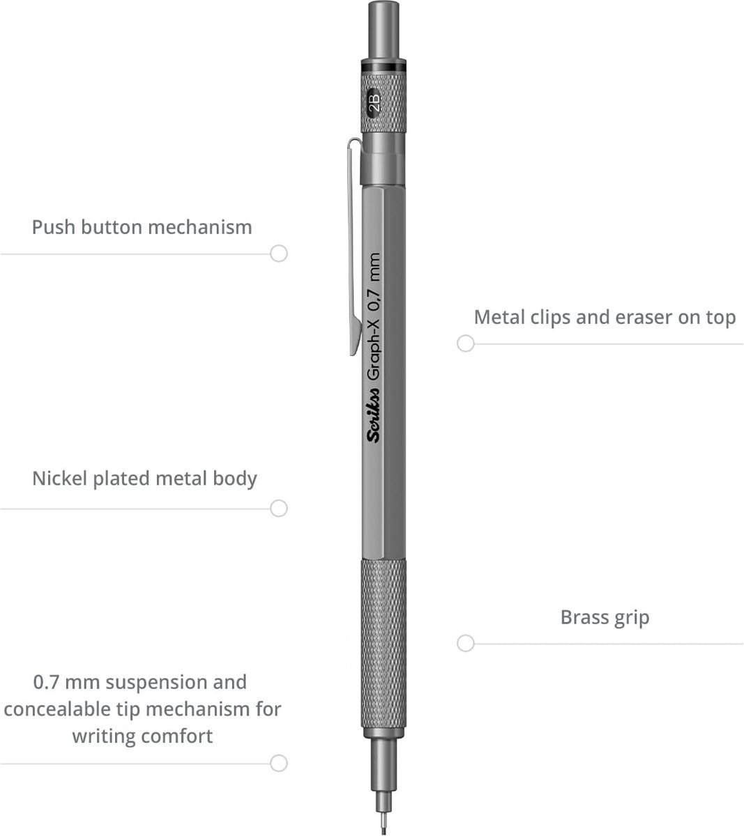 Scrikss Mechanical Pencils Graph-X Bronze 0.7 mm - ShopVlot