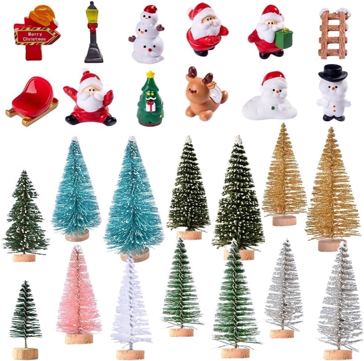 Miniature Christmas Decoration Set, Christmas Figures, Miniature Christmas Decorations for Home, Miniature Christmas - ShopVlot