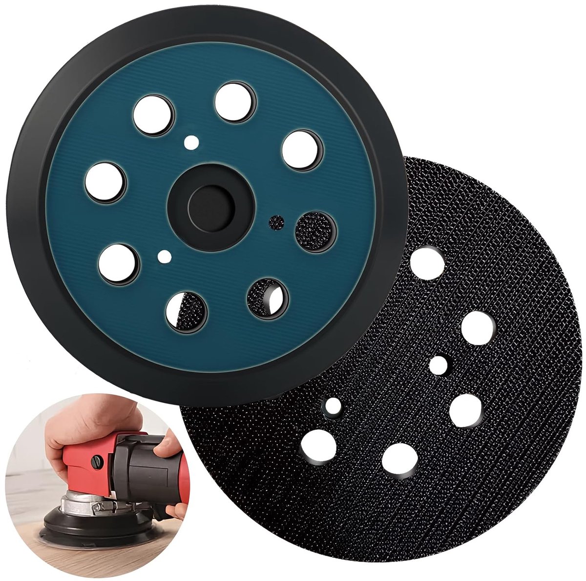 8-Hole Sanding Disc Replacement Pad 125 mm Replacement Pad 8 Holes Replacement Pad Compatible with Makita BO5010 - ShopVlot