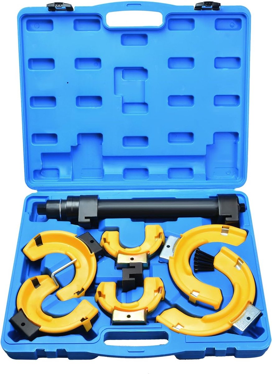 Macpherson Strut Coil Spring Compressor Kit Verwisselbare Vork Coil Extractor Tool Set, met Yoke Protector - ShopVlot
