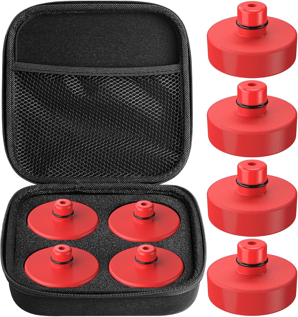 Rubberen krik, 4 stuks Tesla krikhouder, jack pad adapter accessoires met opbergdoos voor Tesla Model 3/Y/X/S - ShopVlot