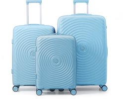 FLY & BYE FLY&BYE® Kofferset Core - 3 Delig - S/M/L - Complete Set - 35 Handbagage + 60 en 94L Ruimbagage - Cijferslot - Licht Blauw