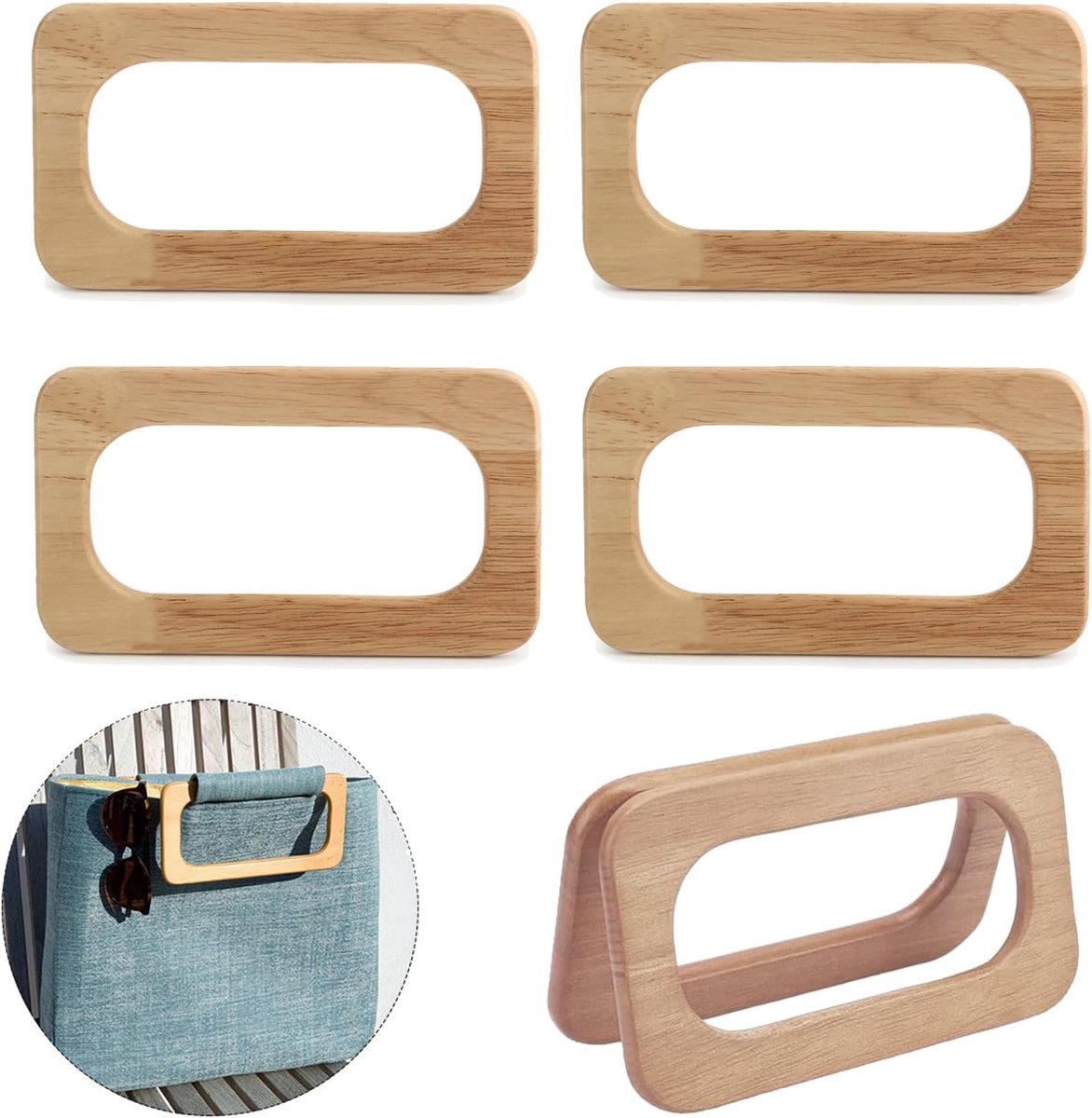 Bag Handle, Wood, Rectangular, Handbags, Wallet, Handles, Handles, DIY Making, Handbag, Wooden Carry Handle - ShopVlot