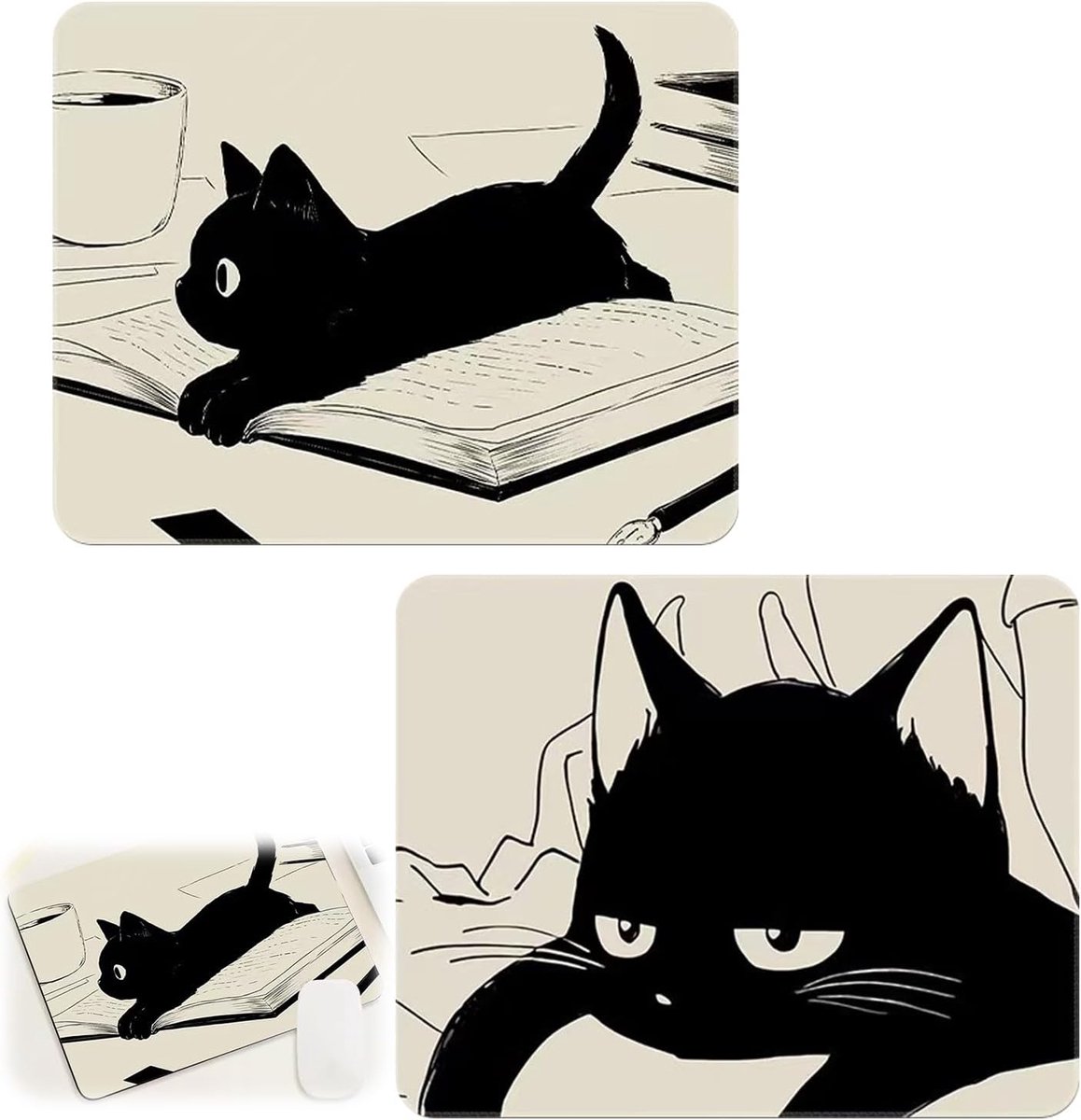 2 Stuks Grappige Leuke Kat Muismatten, Kleine Muismat Voor Kantoor En Thuis Kat Muismat, Computer Bureau Pad - ShopVlot