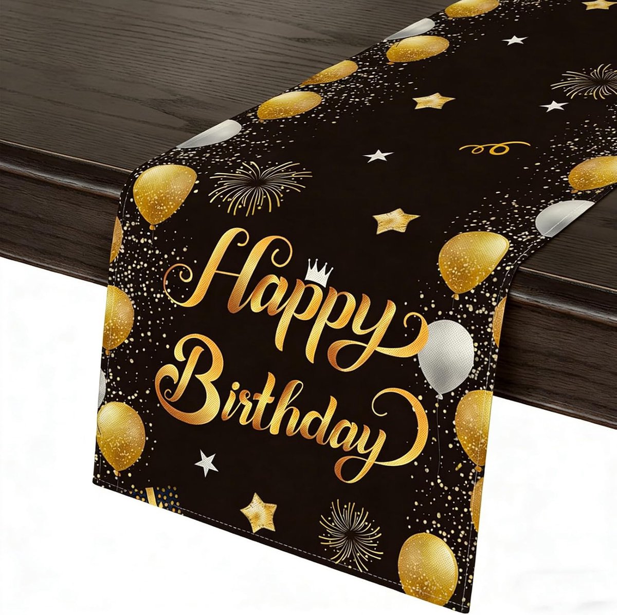 QLK Table Runner for Birthday, Happy Birthday, Banner, Background, Tablecloth, Birthday, 33 x 183 cm, Poster, Party - ShopVlot