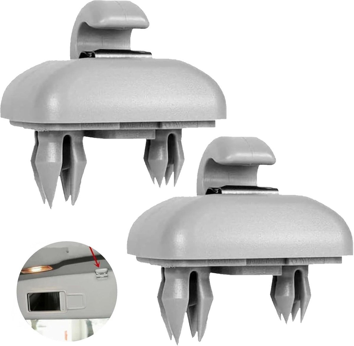 2Pcs Car Sun Visor Clip, Car Holder Sun Visor, Compatible With Audi A1 A3 A4 A5 S3 S4 S5 Q3 Q5 TT (Grey) - ShopVlot
