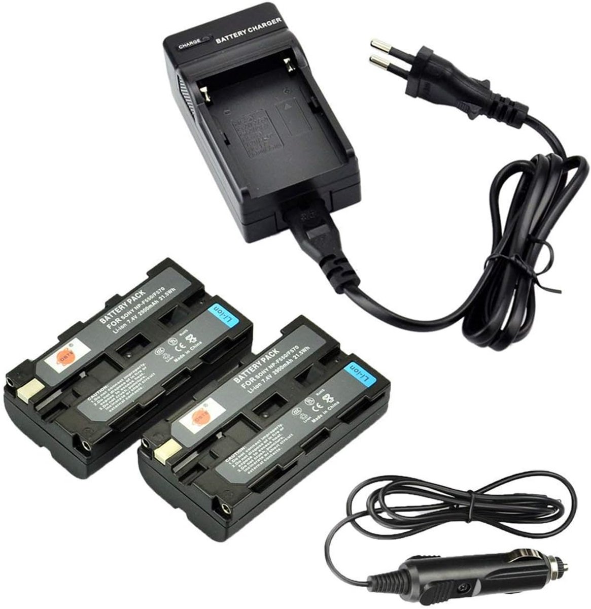 DSTE 2 Pack NP-F550 Batteries and Travel Charger Compatible with Sony CCD-RV200 CCD-SC55 CCD-SC65 CCD-SC7/E CCD-SC65 - ShopVlot