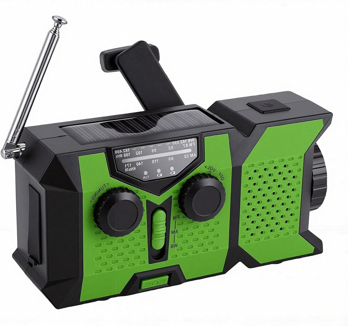 Draagbare Noodradio - Handslinger Radio Zonne-energie Radio - Noodsituaties Buiten - SOS Alarm Zaklamp