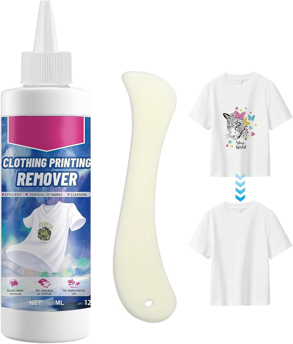 vlokverwijderaar 125 ml - DTF-verwijderaar voor textiel - zacht voor stoffen - effectief bij drukfouten - ShopVlot