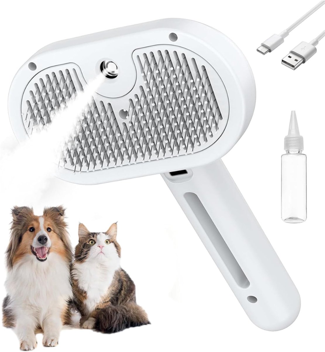 ZRNS® Kattenborstel Stoom - Stoomborstel Hond en Kat - Hondenborstel - Haarverwijderaar