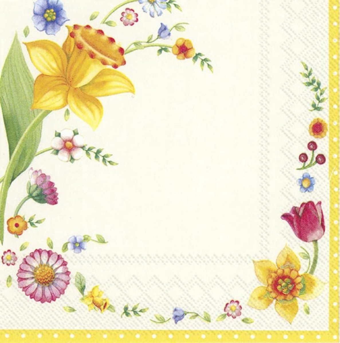 Papieren servetten - 33x33 cm - Lente fantasie bloemen - Perfect voor lunchen - ShopVlot