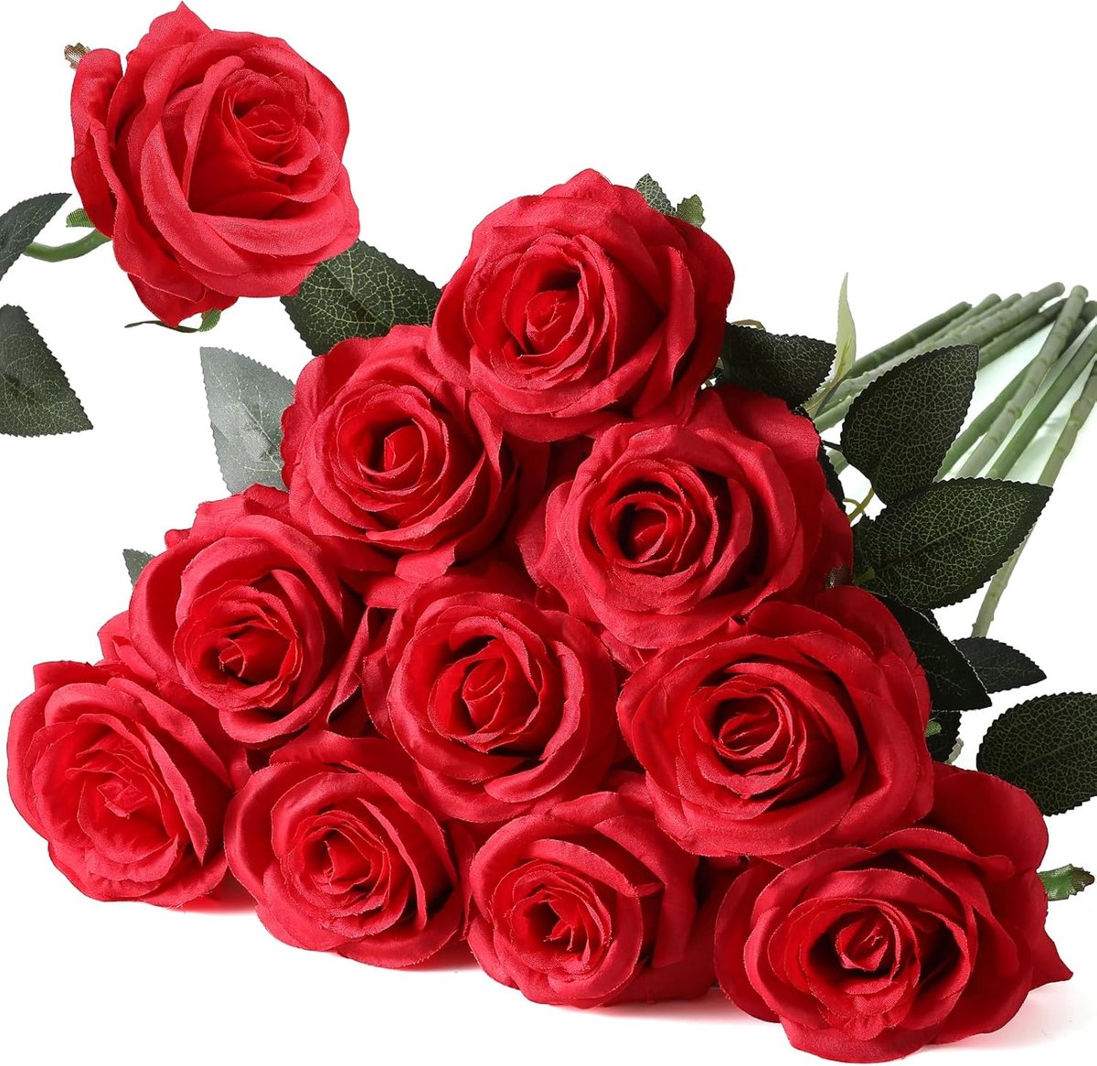 Neprozen bloemen 10 stuks - zijden rozen - realistisch uiterlijk - ideaal voor bruiloften - ShopVlot