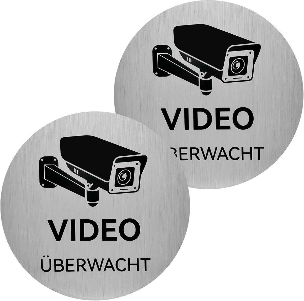 Videobewaking stickers 2 stuks - aluminium waarschuwingsstickers - weerbestendig - ideaal voor eigendom - ShopVlot