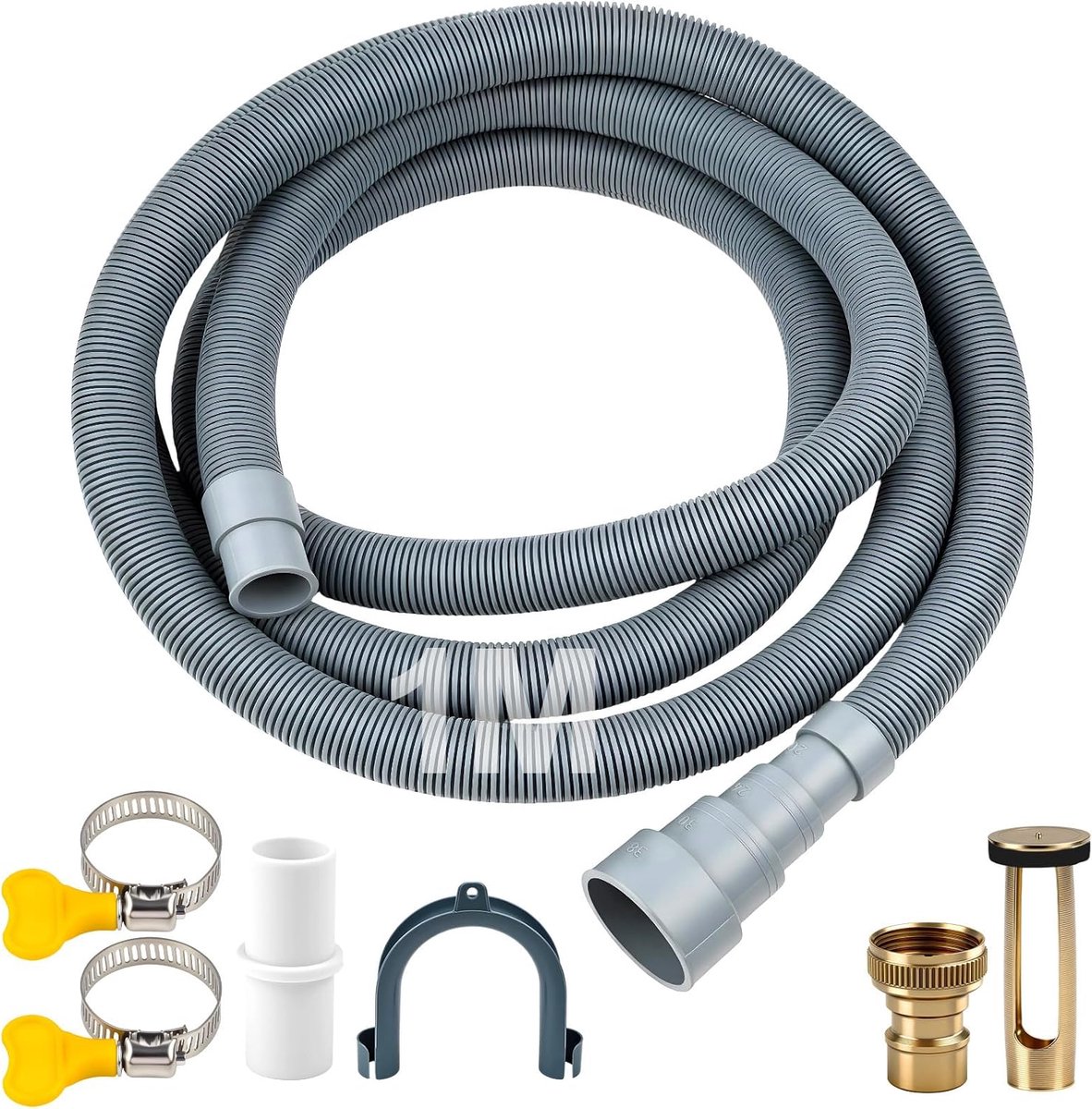 Afvoerslang voor wasmachines - 1 m - PVC - Compleet set met koppelingen - Eenvoudige installatie - ShopVlot