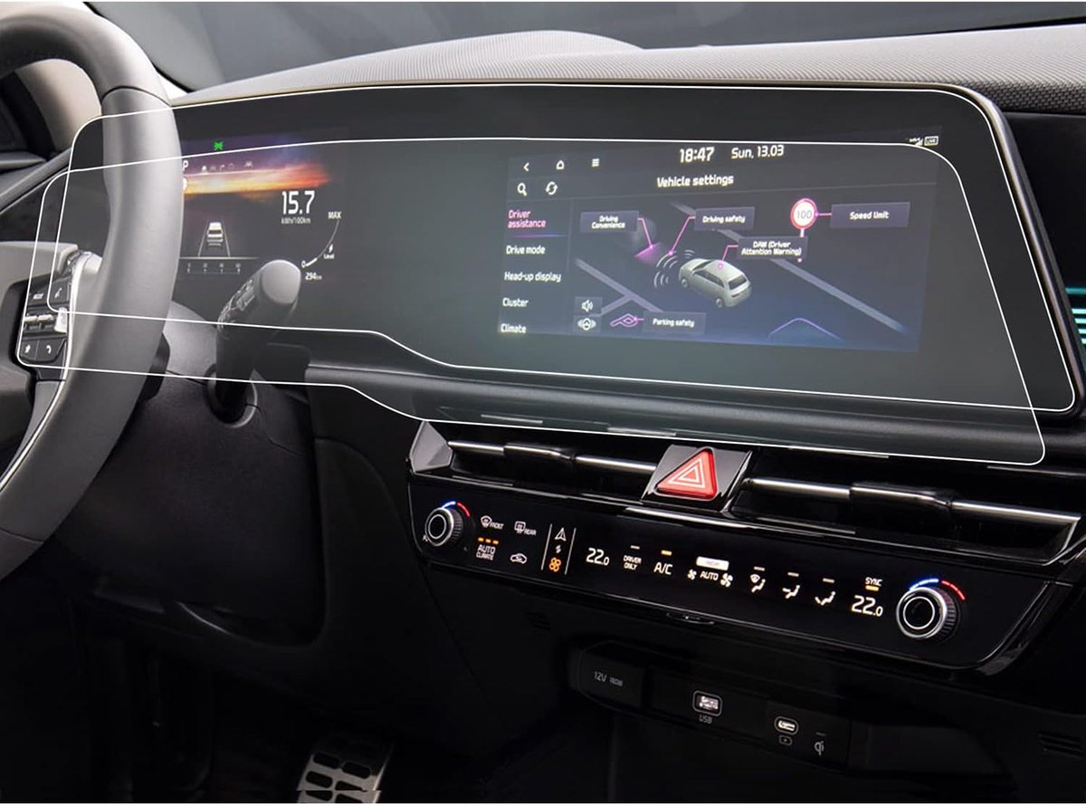 Navigatiefilm Kia Niro 2022-2026 - 10.25 inch - PET kunststof - Bescherming tegen krassen - ShopVlot